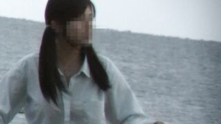 夕立ち雨宿り 至近距離にｊｋ2人 大好きなツインの丸顔 ｍ字開脚 海辺の風景１００ パンツの景色４８ voyeur jp